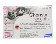Cheristin For Cats Elanco 6 Doses Flea Treatment Prevention Topical Solution