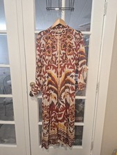 FARM RIO 100% Viscose Botton Down Dress Size M  Long Sleeves