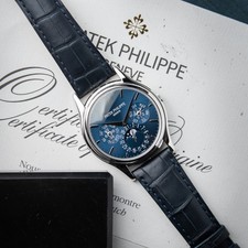 Patek Philippe Perpetual Calendar 5140P-001 UNWORN 2012 Platinum Blue Set Watch 6