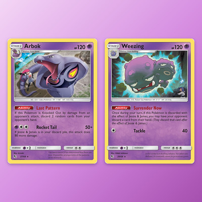 Arbok Weezing, 2 Card Set Connected Scene, Jesse & James, Hidden Fates