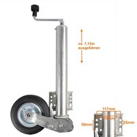 AnhäNger StüTzrad Automatik 400Kg Schwerlast 200X60Mm Bugrad Wohnwagen PKW