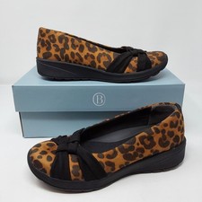 LifeStride Bzees Air Step Flats Womens 7 Leopard Comfort Slip On Shoes