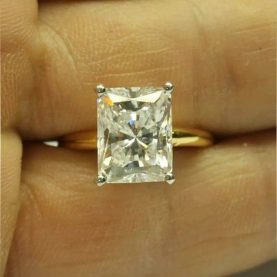 SOLITÄR-VERLOBUNGSRING 3 KARAT STRAHLENDER MOISSANIT IN 14 KARAT GELBVERGOLDET