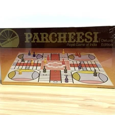 Selchow & Righter 1982: PARCHEESI Deluxe Edition Royal Game of India SEALED No.2