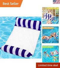4-in-1 Inflatable Floating Hammock for Adults - Navy Water Lounger with Support