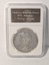 Panama 5 Balboas 1975 Silber 925 Belisario Porras 35,12g gro&szlig;e M&uuml;nze