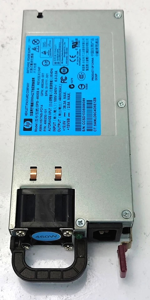 2x HPE HP HSTNS-PD14 460W Server Netzteil PSU Power Supply 499249-001 511777-001 - Bild 3 von 4