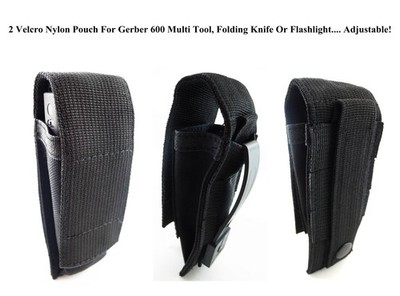 2 VELCRO & SNAP ATTACHMENTS Pouch For Gerber, Buck Multi Tool, 5'' Folding Knife