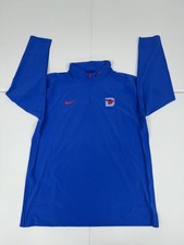 Nike SMU Mustangs Football Team Issued 1/4 Zip LS Pullover Men's Blue Pick Size
