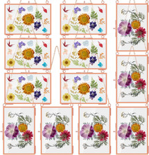 12 Pcs Brass Glass Pressed Flowers Frame - 4 X 6 Inch DIY Hanging Art Clear Glas