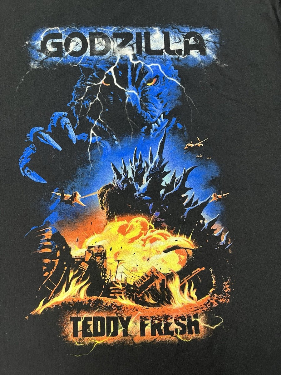 Teddy Fresh X Godzilla Collab Men Black Crew T-Shirt King Of