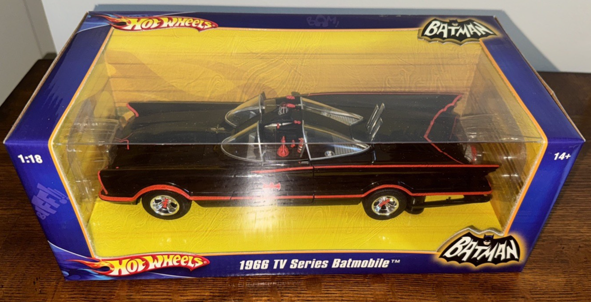 HOT WHEELS COLLECTORS BATMAN 1966 TV SERIES BATMOBILE 1:18 SCALE