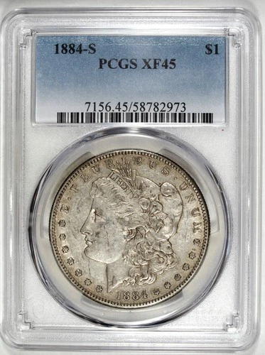 1884 S PCGS XF 45 Morgan Silver Dollar ☆☆ Circulated ☆☆ 973