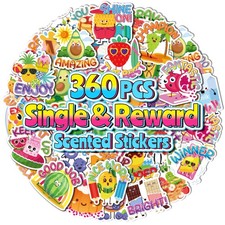 360PCS Scratch and Sniff Stickers, Large Scented Stickers for Kids