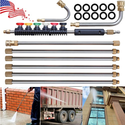 #ad #ad 120inch High Pressure Washer Gun Extension Wand Lance Gutter Cleaner Nozzles Kit $29.98