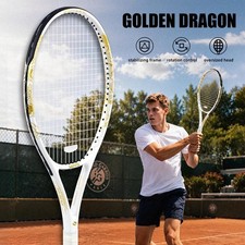 Carbon Fiber Tennis Racket Hot Stamping Golden-Dragon 50~60lbs Free Bag