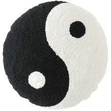 Mainstays 16" x 16" Yin-Yang Decorative Pillow, Black and White