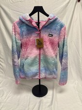 NWT Eddie Bauer Kids' Lady Pink Ombre Sherpa Fleece Full-Zip Hoodie Jacket