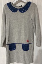 LITTLE MARC JACOBS Girl's Gray With Blue Trim Dress Size 5