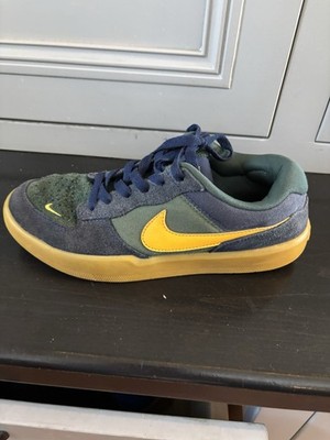 Nike Force 58 SB Green Yellow Logo Youth Size 6 Barely Used
