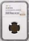 1877 Indian Head Cent AG Details (Env. Damage) (Key Date)
