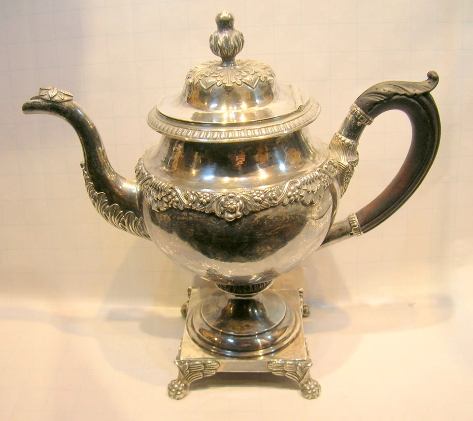 EDWARD LOWNES PHILADELPHIA, PA C. 1820 COIN SILVER 11 1/2" COIN SILVER TEA POT - Image 2 of 4
