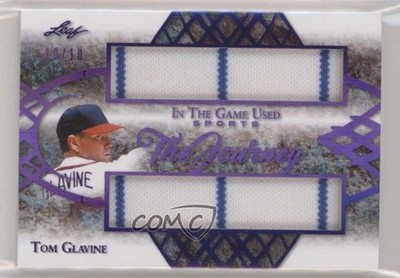 2019 Leaf ITG Used Sports The Journey Relics Purple 10/10 Tom Glavine HOF 1p4