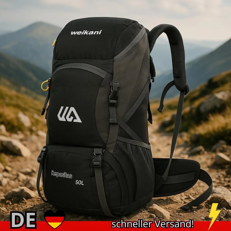 Outdoor-Abenteuer: 50L Wasserdichter Nylon-Rucksack Multifunktional