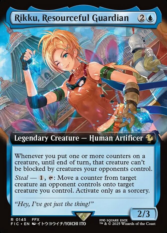 1x Rikku, Resourceful Guardian - Extended Art Light Play MTG Magic - Kid Icarus