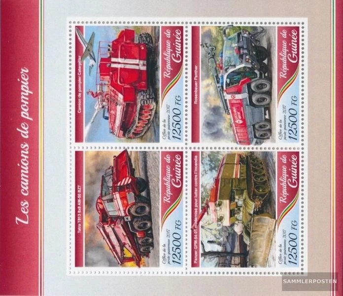 Guinea 12625-12628 Kleinbogen (kompl. Ausgabe) postfrisch 2017 Feuerwehrfahrzeug - Bild 1 von 1
