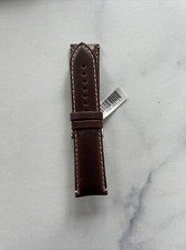 Hadley Roma MS885 24mm Regular Brown Leather Contrast Stitched Watch Band Straps