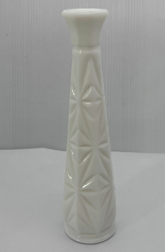 2 Stück Milchglas Knospenvasen Anchor Hocking Starburst & Hoosier Glas gerippt - Bild 4 von 18