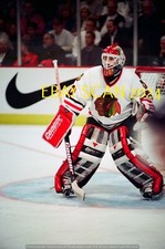 ED BELFOUR In ACTION Color 35mm NEGATIVES (4 FRAMES) Chicago BLACKHAWKS HOF GR8