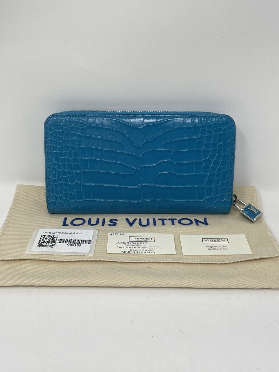 Louis Vuitton Alligator Zippy Wallet with Lock Zipper Pull NEW