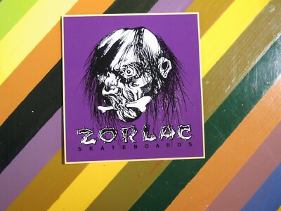 80s Zorlac ステッカー skateboardsticker vtg 1980s Zorlac Skateboard sticker Double Cut purple