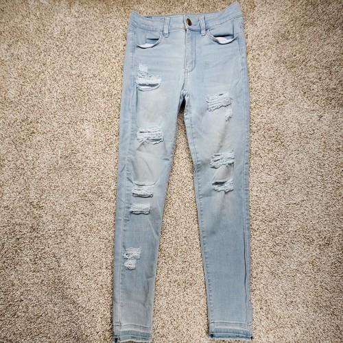 AMERICAN EAGLE - Größe 4 - Super Super Stretch Hi-Rise Jeggings Distressed Jeans