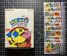 1980 Fleer Pac-Man Stickers - Empty Display Box + 36 Empty Packs + Gum