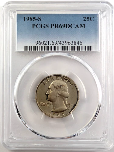 1985 S Proof Washington Quarter 25C Graded PF69 Deep Cameo by NGC