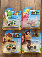Hot Wheels Super Mario Character Cars Yoshi, Princess Peach, Bowser, Donkey Kong