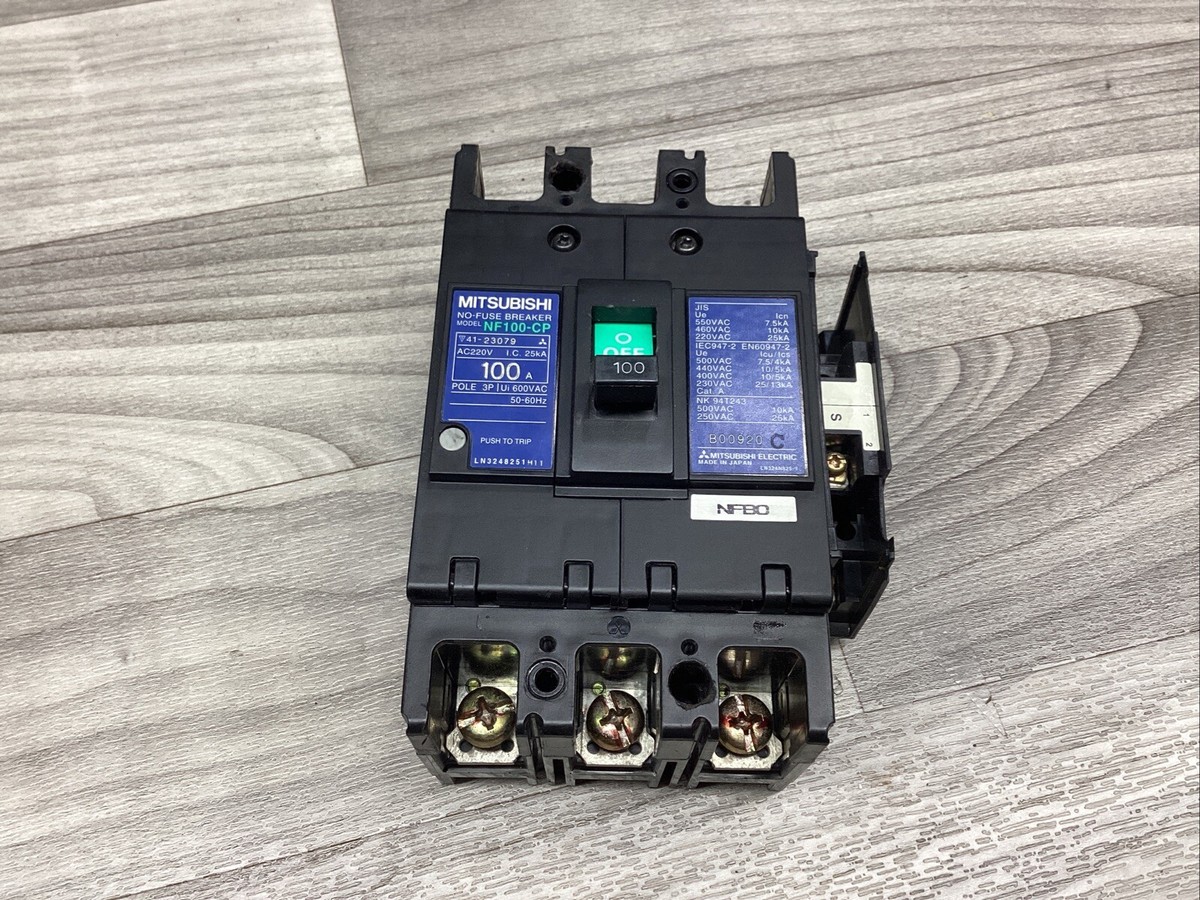 MITSUBISHI NF100-CP 3 Pole 100A 600V No-Fuse Circuit Breaker MITSUBISHI NF100-CP 3 Pole 100A 600V No-Fuse Circuit Breaker