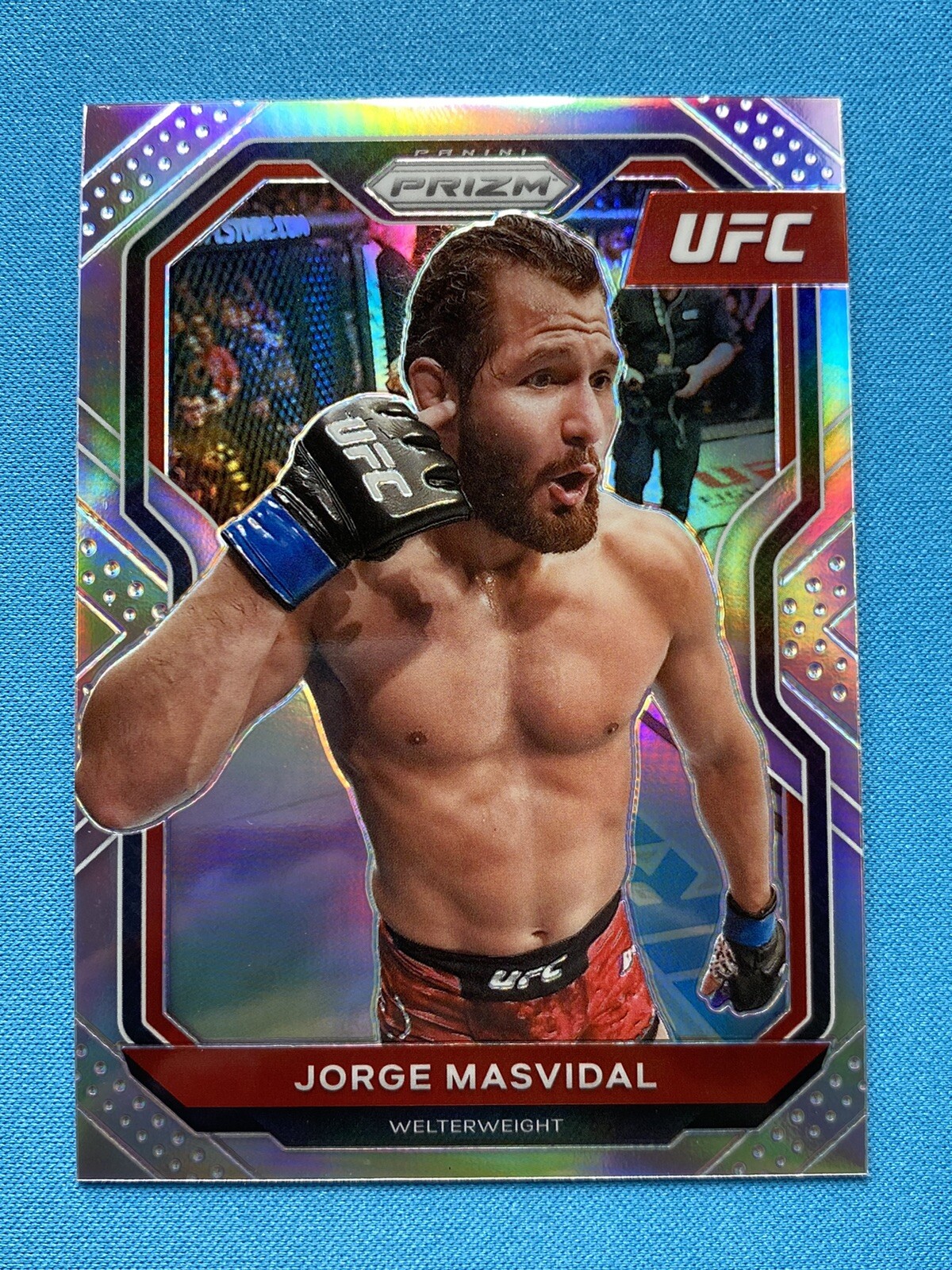 Jorge Masvidal Panini 2021 UFC Prizm Debut Edition Silver Prizm Holo Gamebred