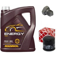 MotoröL Set 5W-30 5 Liter + ÖLfilter + ÖLablassschraube FüR Audi A1 A3 1.4 Tfsi