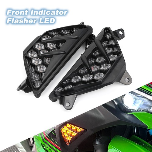 Front Indicator Flasher LED Turn Signal Light For Kawasaki Ninja 250 300 400 650 - Picture 1 of 19