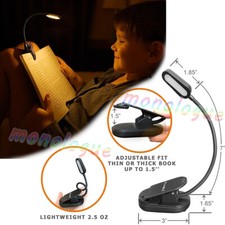 USB Flexible Reading LED Bright Light Book Lamp Clip-on Beside Bed Desk Table US