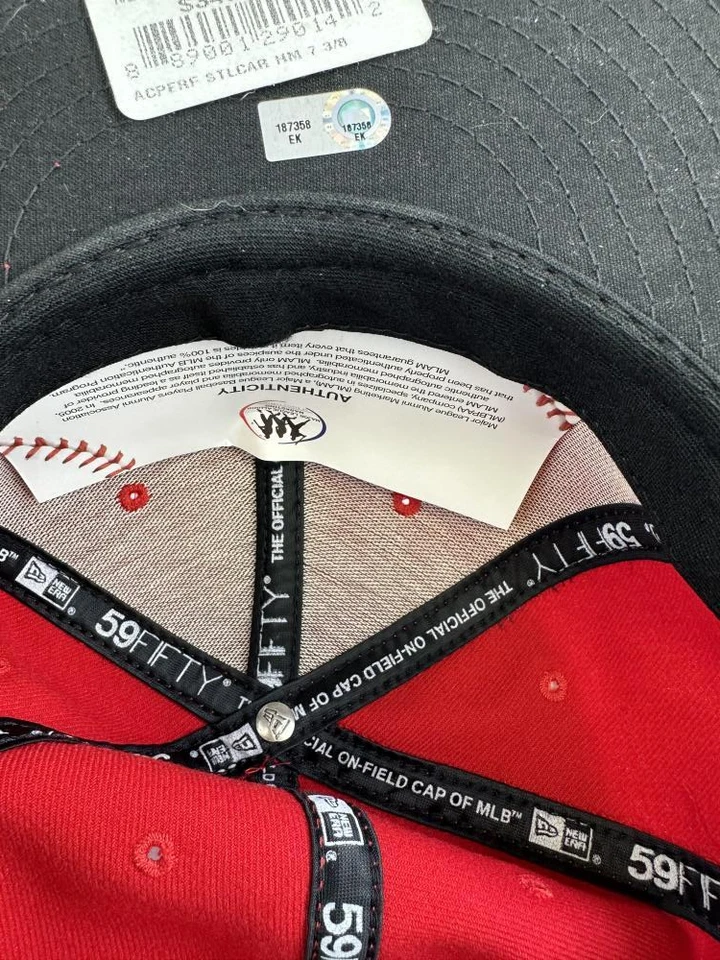 DAVID FREESE SIGNED ST. LOUIS CARDINALS FITTED HAT MLB HOLO 2011 WORLD SERIES - Image 2 of 2