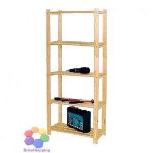 Scaffale legno grezzo fai da te pino naturale 5 ripiani in kit ... Scaffalatura legno fai da te