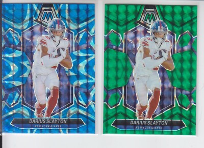 (2) 2024 Mosaic DARIUS SLAYTON Blue Reactive + Green Prizm Giants #165