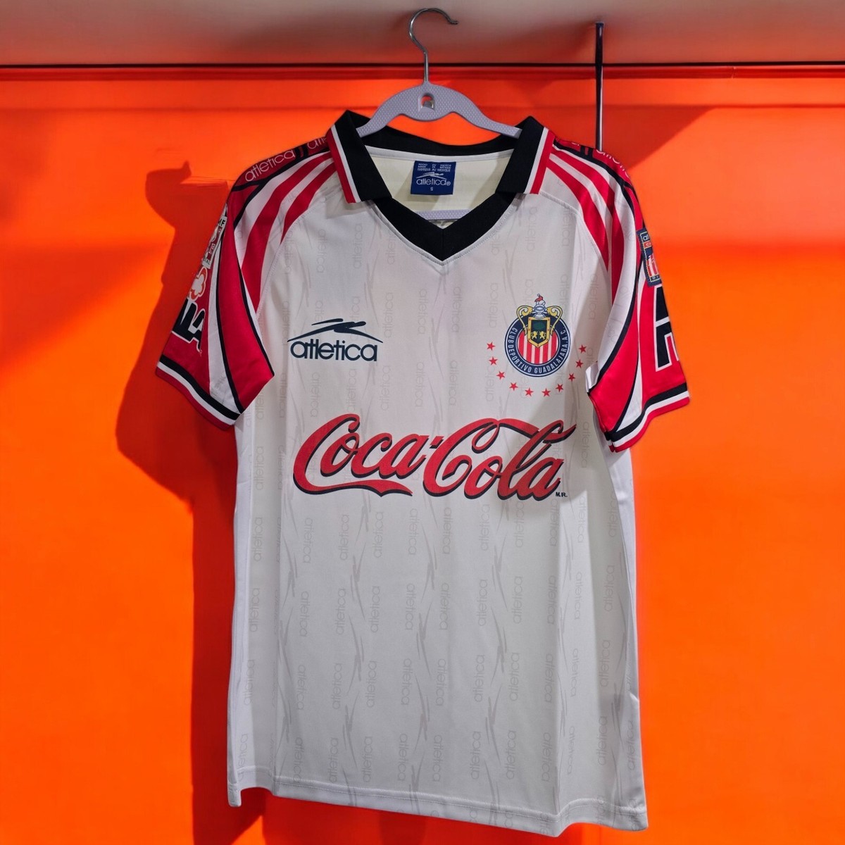 希少 90s vintage Guadalajara soccer jersey Vintage ABA Sport 90s Chivas Guadalajara Red White Stripe Sports
