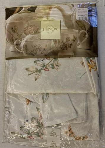 New Lenox Butterfly Meadow 70" Round Tablecloth Gorgeous! - Picture 7 of 8
