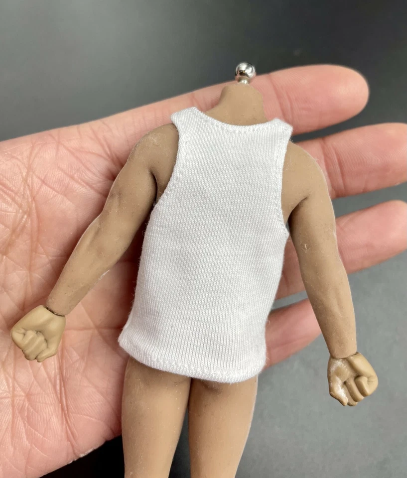 БЕЛАЯ майка в масштабе 1:12 для куклы мужского тела 6 дюймов TBLeague PHICEN TM02A  - Изображение 2 из 2